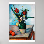 De Vase van Tulpen, Paul Cezanne Poster (Voorkant)