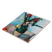 De Vase van Tulpen, Paul Cezanne Tegeltje (Zijkant)