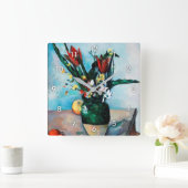 De Vase van Tulpen, Paul Cezanne Vierkante Klok (Huis)