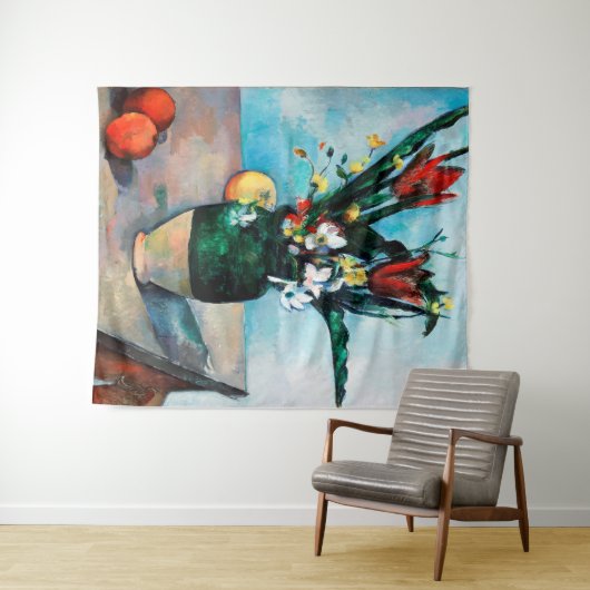 De Vase van Tulpen, Paul Cezanne Wandkleed (In Situ (horizontaal))