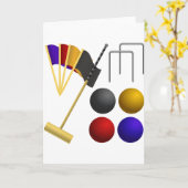 De Vastgestelde Wenskaarten van het croquet Kaart (Gele Bloem)