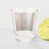 De Vaten van het liquorhout Monogrammed Fotografis Shot Glas (Achterkant)