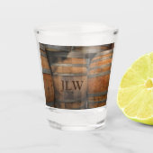 De Vaten van het liquorhout Monogrammed Fotografis Shot Glas (Voorkant)