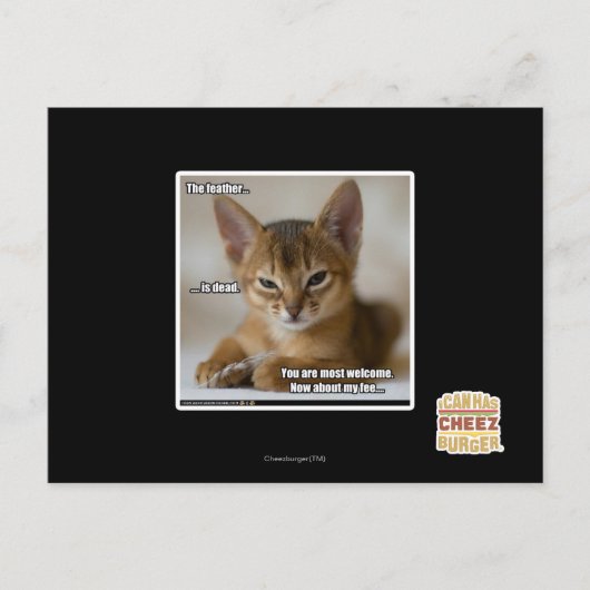 De veer is dood. briefkaart (Voorkant)