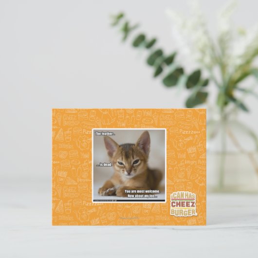 De veer is dood. briefkaart (Staand voorkant)