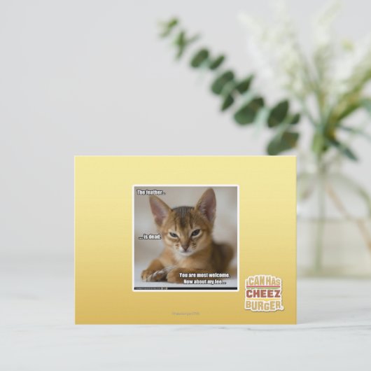 De veer is dood. briefkaart (Staand voorkant)