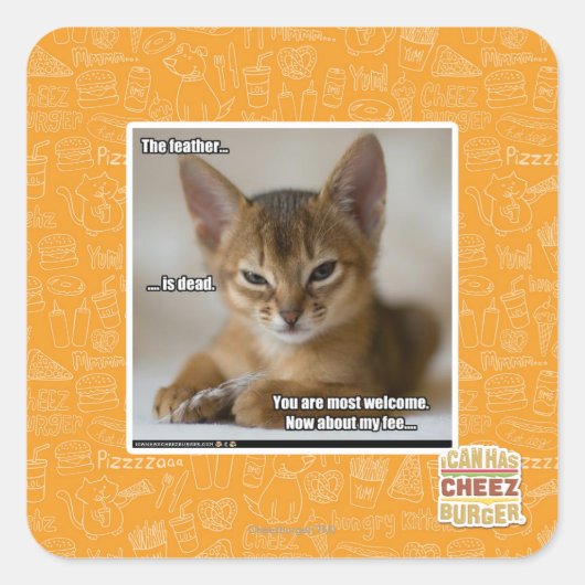De veer is dood. vierkante sticker (Voorkant)