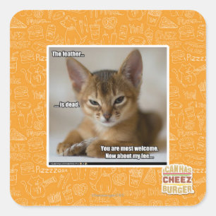 De veer is dood. vierkante sticker