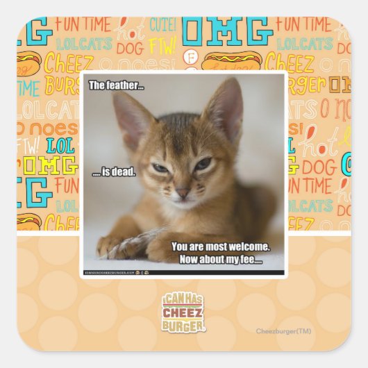 De veer is dood. vierkante sticker (Voorkant)