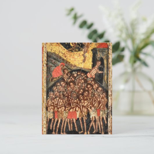 De veertig martelaren van Sebaste Orthodoxe Icoon Briefkaart (Staand voorkant)