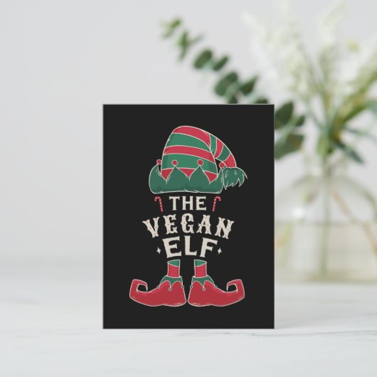 De Vegan Elf Briefkaart (Staand voorkant)