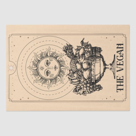 De Vegan gestileerde gegraveerde zon overvloedig f Tissuepapier (Voorkant)