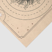 De Vegan gestileerde gegraveerde zon overvloedige  Tissuepapier (Detail)