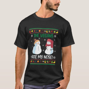 De veganisten aten mijn neus lelijke kersttrui t-shirt