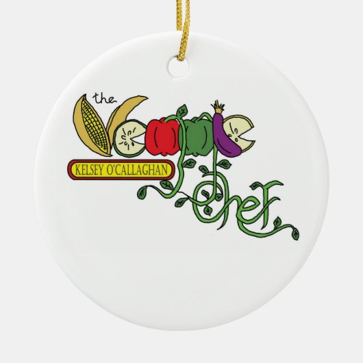 De Veggie Chef Ordament Keramisch Ornament (Voorkant)