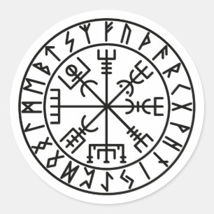 De Vegvísir IJslandse magische staf Ronde Sticker