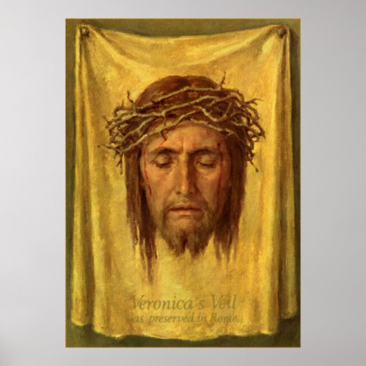De Veil van Veronica Jezus Christus gezicht, Heili Poster (Voorkant)