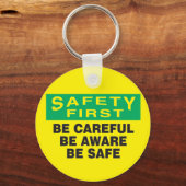 De veiligheid eerst is zich bewust sleutelhanger (Voorkant)