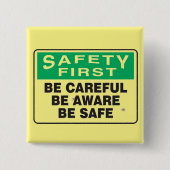 De veiligheid eerst, let op vierkante button 5,1 cm (Voorkant)