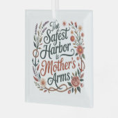 De veiligste haven is moeders armen glas ornament (Voorkant links)