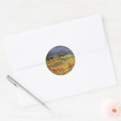 De velden door Vincent van Gogh Ronde Sticker (Envelop)