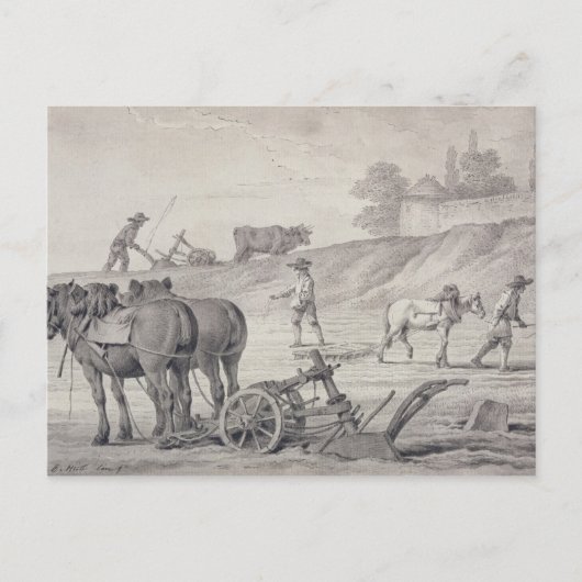 De velden ploegen briefkaart (Voorkant)