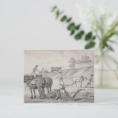De velden ploegen briefkaart (Staand voorkant)