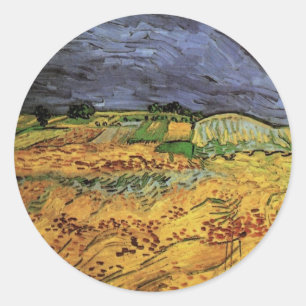De velden van Vincent van Gogh Ronde Sticker