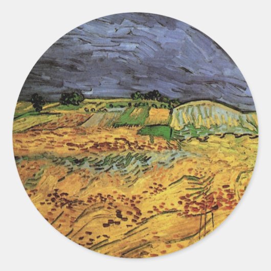 De velden van Vincent van Gogh Ronde Sticker (Voorkant)