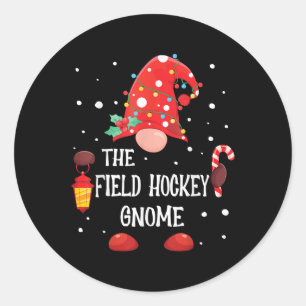 De veldhockey kabouter bijpassende gezinskerst K Ronde Sticker
