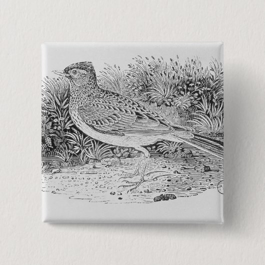 De veldleeuwerik vierkante button 5,1 cm (Voorkant)