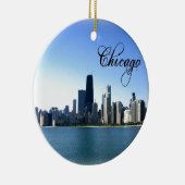 De Veldlijnfoto van Chicago met de Tekst van Chica Keramisch Ornament (Rechts)