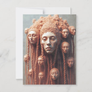 De vele gezichten binnen briefkaart