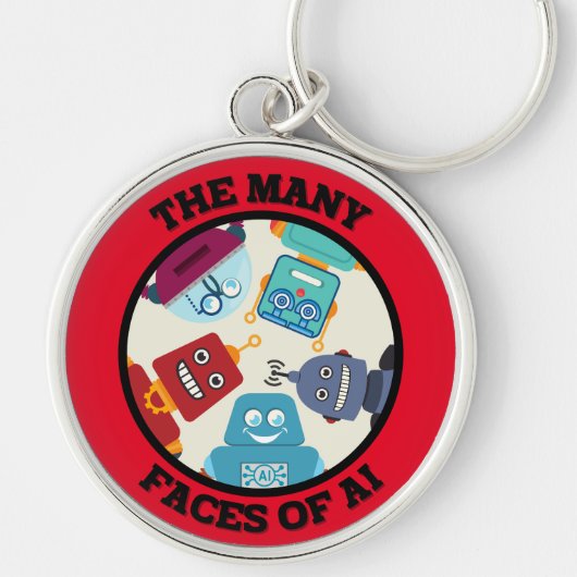 De vele gezichten van AI (Artificial Intelligence) Sleutelhanger (Voorkant)