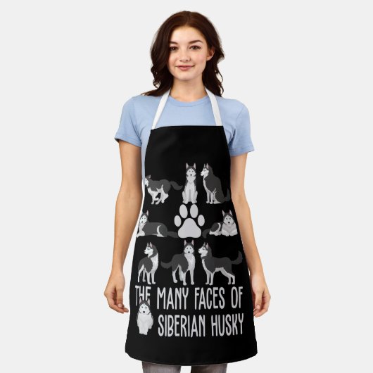 De vele gezichten van de Siberische Husky voor Hon Schort (Gedragen)