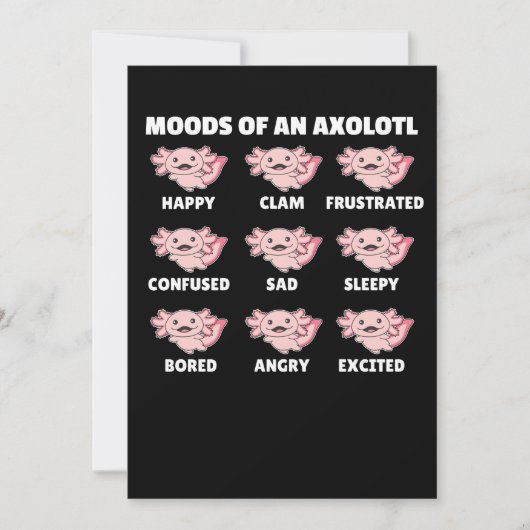 De vele gezichten van een Axolotl Funny Feelings Kaart (Voorkant)