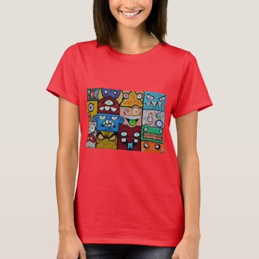 De vele gezichten van graffiti t-shirt (Voorkant)