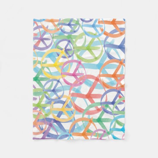 De vele kleuren van de vrede tekenen fleece deken (Voorkant)