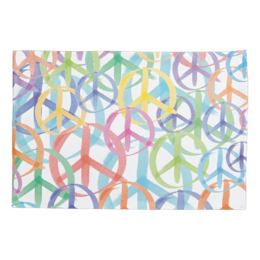 De vele kleuren van de vrede tekenen kussensloop (Achterkant)