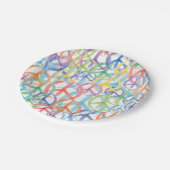 De vele kleuren van de vrede tekenen papieren bordje (Gekanteld)