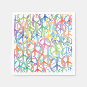 De vele kleuren van de vrede tekenen servetten