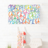 De vele kleuren van de vrede tekenen spandoek (Insitu)