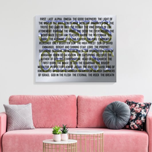 De vele namen van Jezus Christus Canvas Afdruk (Insitu (Woonkamer))