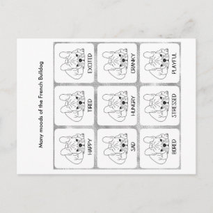 De vele vormen van een Franse Bulldog Briefkaart