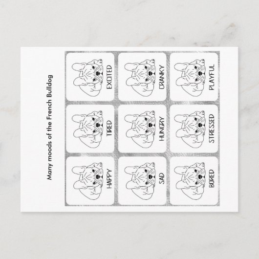 De vele vormen van een Franse Bulldog Briefkaart (Voorkant)