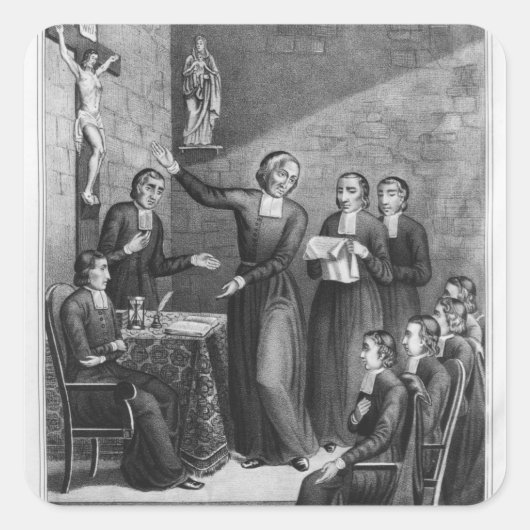 De Venerable Saint Jean-Baptiste de La Salle Vierkante Sticker (Voorkant)