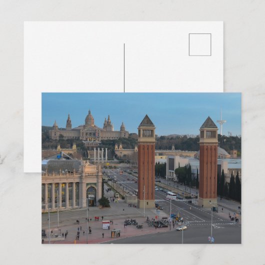 De Venetiaanse torens van Barcelona Briefkaart (Voorkant / Achterkant)