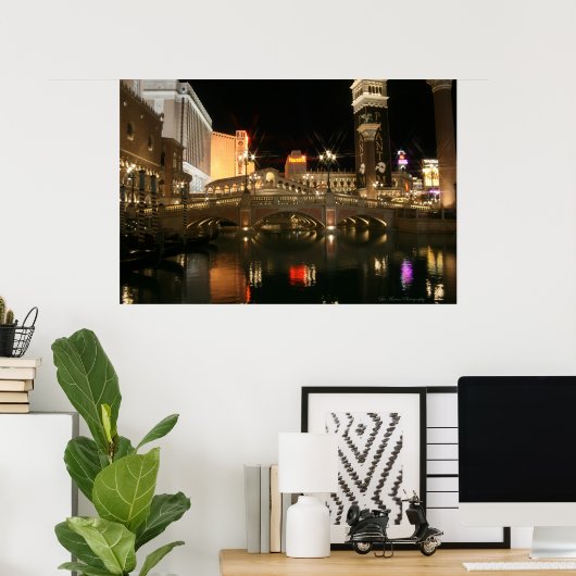De Venetië na het donker Poster (Thuiskantoor)
