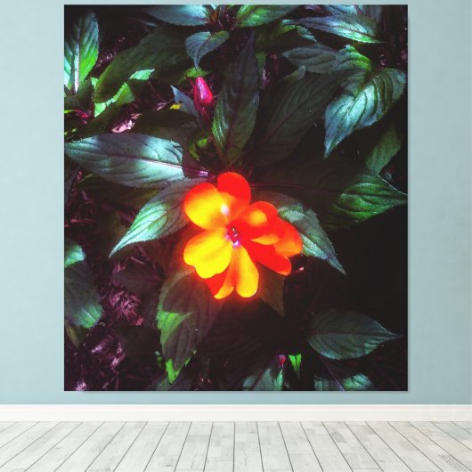 De ventilatorgloed in zonlicht canvas afdruk (Insitu (Houten vloer))