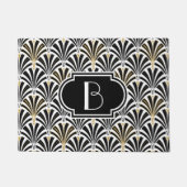 De ventilatorpatroon van het art deco - zwarte op deurmat (Voorkant)